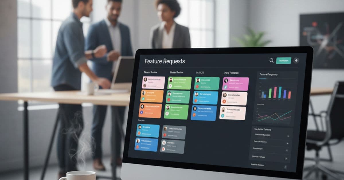 Feature request management dashboard showing organized user feedback and prioritization tools