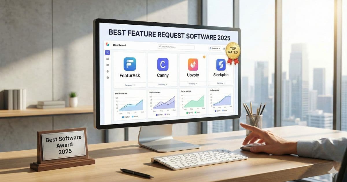 Feature request software comparison dashboard showing top tools and their capabilities